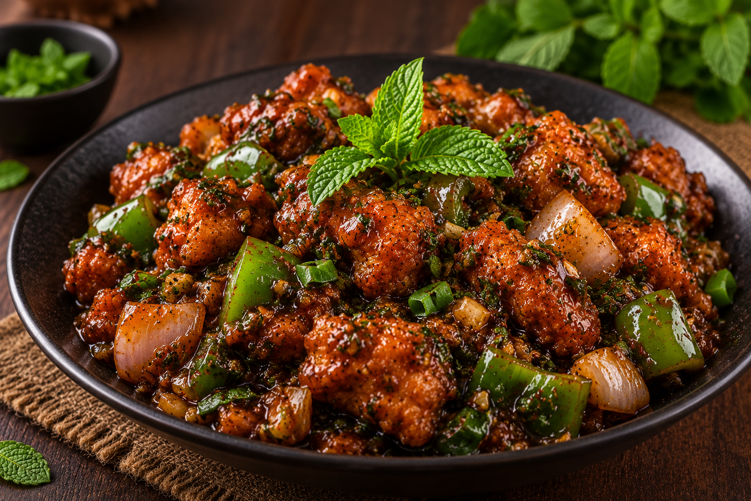 Chicken Manchurian / Mint Gravy Bone