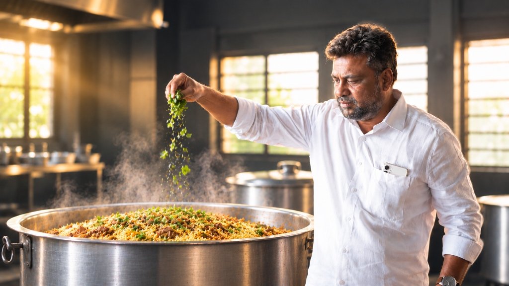 Master Chef Woodfire Dum Biriyani Garnishing & Craft